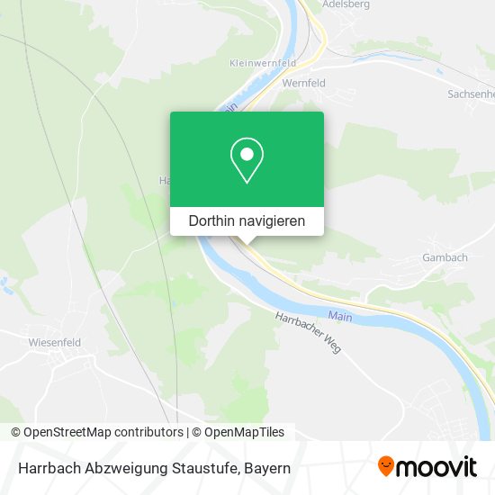 Harrbach Abzweigung Staustufe Karte