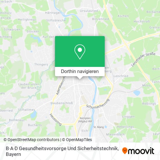 B·A·D Gesundheitsvorsorge Und Sicherheitstechnik Karte
