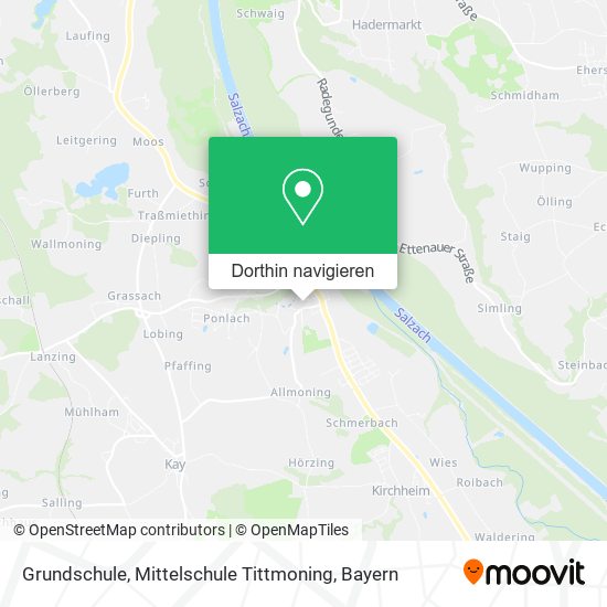 Grundschule, Mittelschule Tittmoning Karte