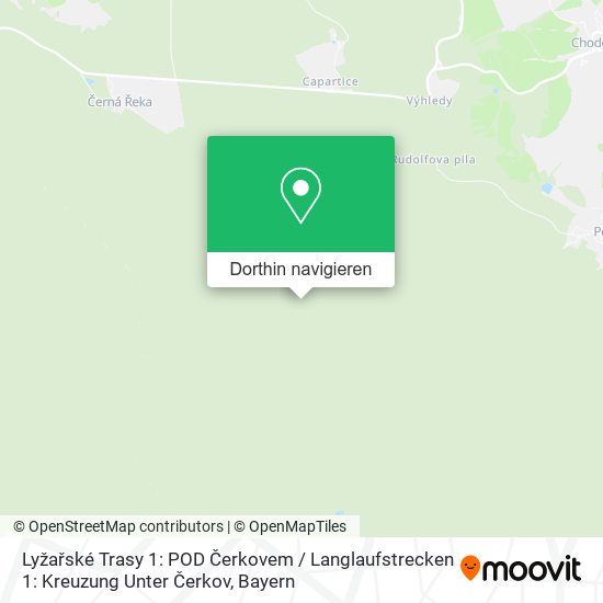 Lyžařské Trasy 1: POD Čerkovem / Langlaufstrecken 1: Kreuzung Unter Čerkov Karte