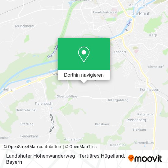 Landshuter Höhenwanderweg - Tertiäres Hügelland Karte