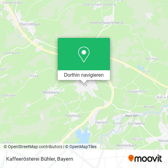 Kaffeerösterei Bühler Karte