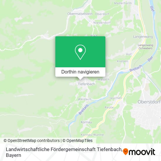 Landwirtschaftliche Fördergemeinschaft Tiefenbach Karte