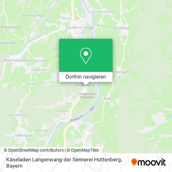 Käseladen Langenwang der Sennerei Hüttenberg Karte