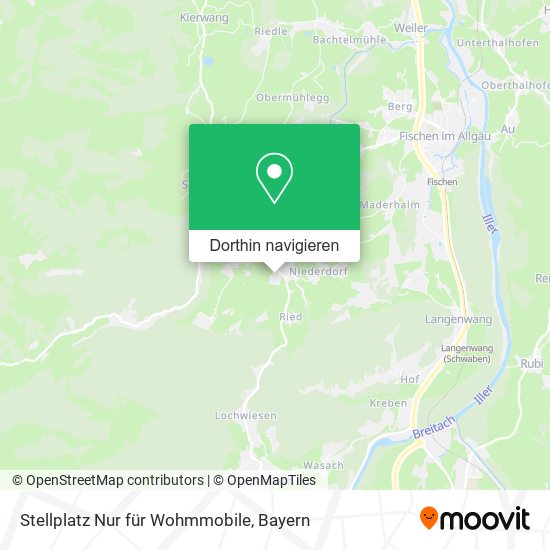 Stellplatz Nur für Wohmmobile Karte