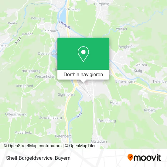 Shell-Bargeldservice Karte