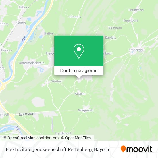 Elektrizitätsgenossenschaft Rettenberg Karte