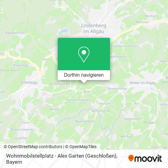 Wohnmobilstellplatz - Alex Garten (Geschloßen) Karte