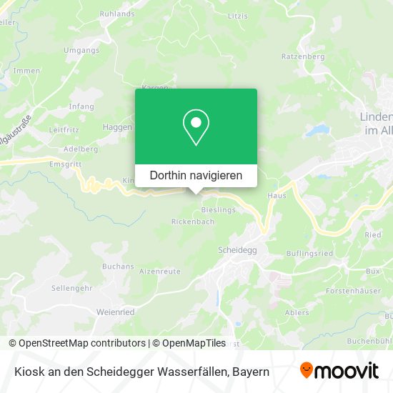 Kiosk an den Scheidegger Wasserfällen Karte