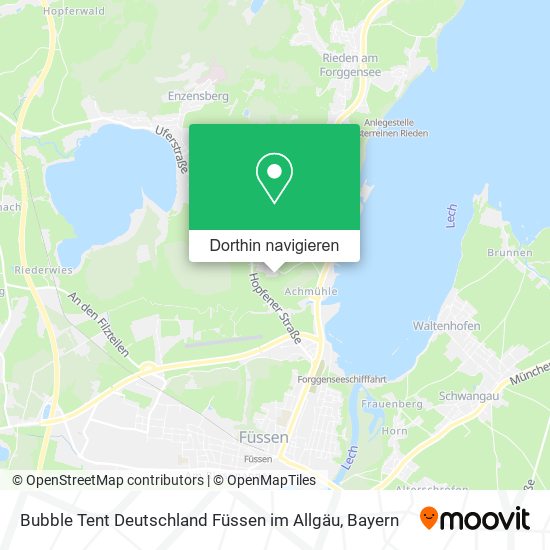 Bubble Tent Deutschland Füssen im Allgäu Karte