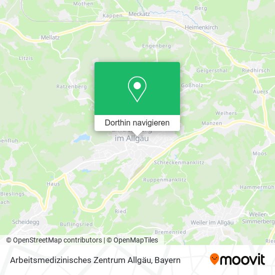 Arbeitsmedizinisches Zentrum Allgäu Karte
