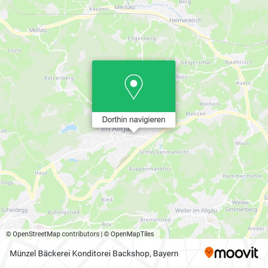 Münzel Bäckerei Konditorei Backshop Karte