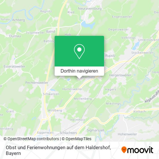Obst und Ferienwohnungen auf dem Haldershof Karte
