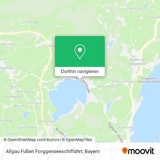 Allgau Fußen Forggenseeschiffahrt Karte
