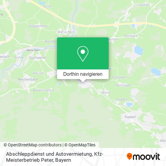 Abschleppdienst und Autovermietung, Kfz-Meisterbetrieb Peter Karte