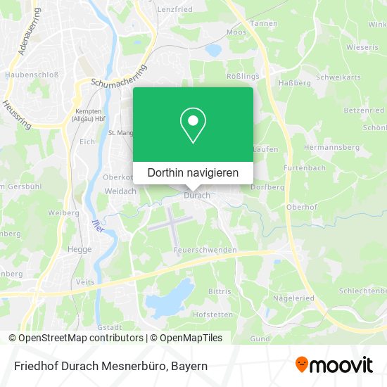 Friedhof Durach Mesnerbüro Karte