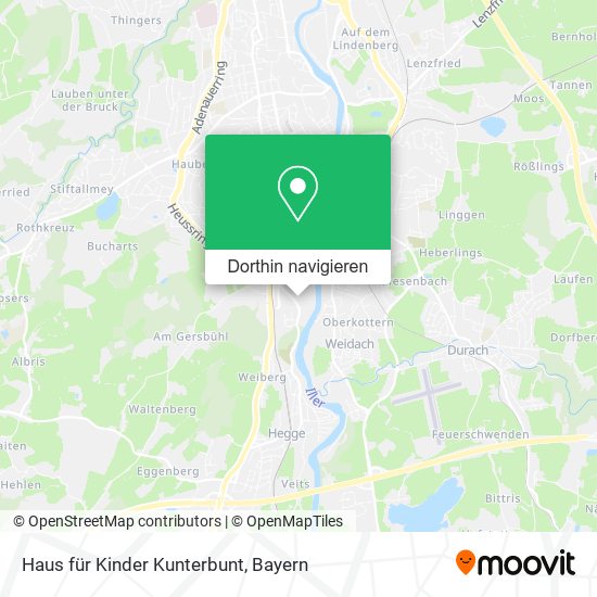 Haus für Kinder Kunterbunt Karte