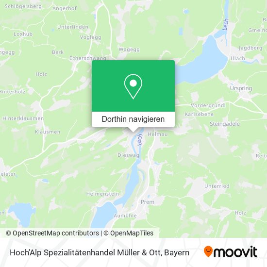 Hoch'Alp Spezialitätenhandel Müller & Ott Karte