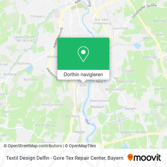 Textil Design Delfin - Gore Tex Repair Center Karte