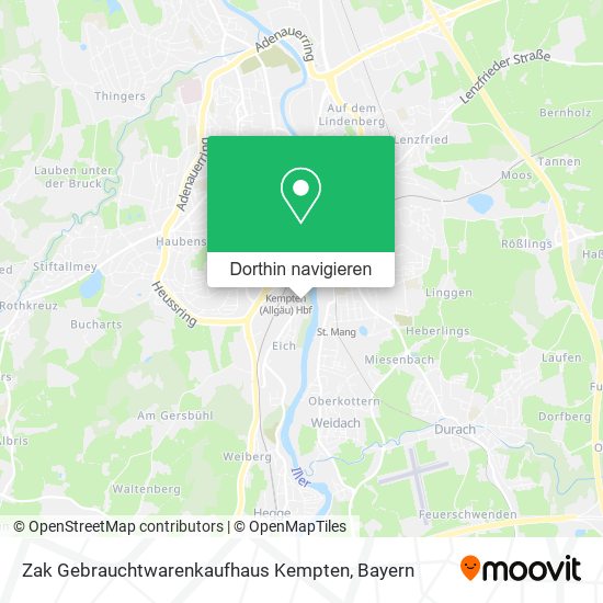 Zak Gebrauchtwarenkaufhaus Kempten Karte
