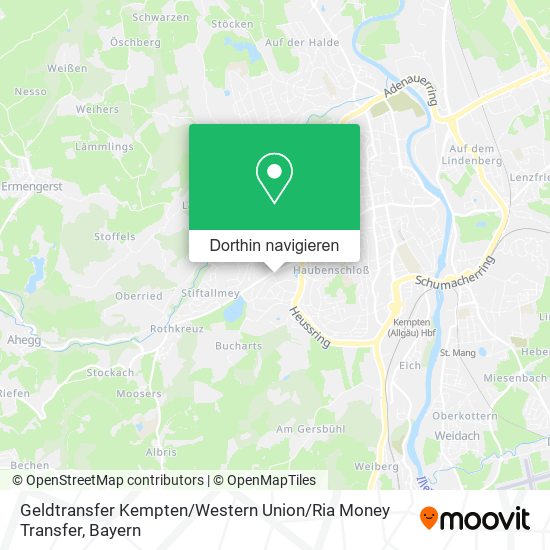 Geldtransfer Kempten / Western Union / Ria Money Transfer Karte