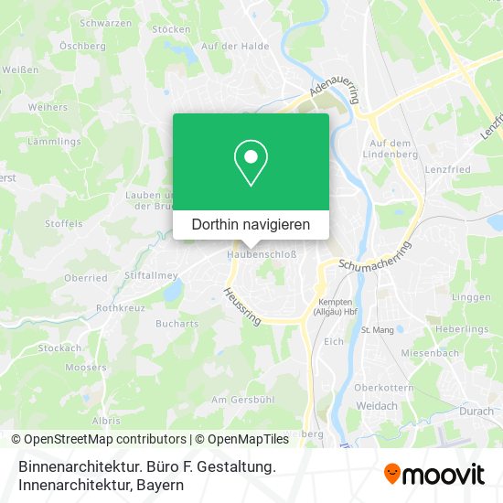 Binnenarchitektur. Büro F. Gestaltung. Innenarchitektur Karte