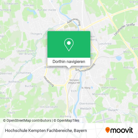 Hochschule Kempten Fachbereiche Karte