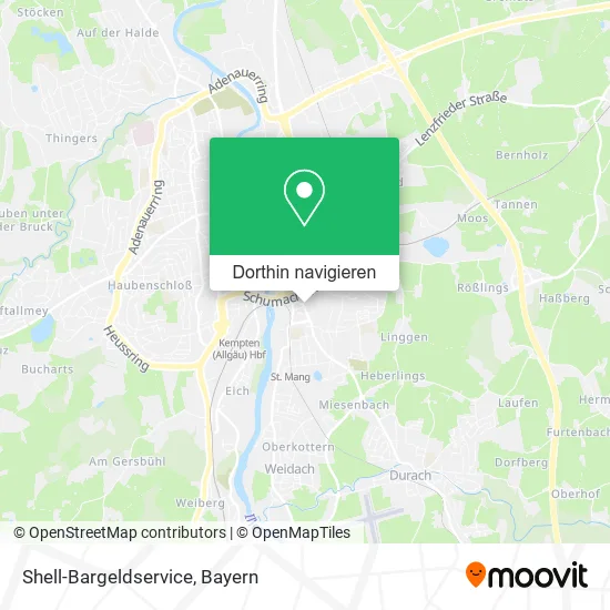 Shell-Bargeldservice Karte