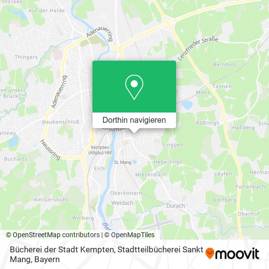 Bücherei der Stadt Kempten, Stadtteilbücherei Sankt Mang Karte