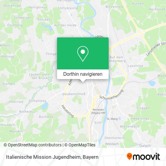 Italienische Mission Jugendheim Karte