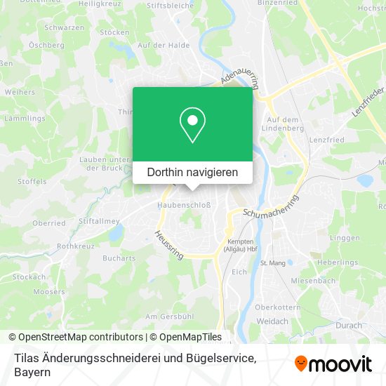 Tilas Änderungsschneiderei und Bügelservice Karte