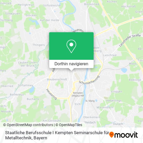 Staatliche Berufsschule I Kempten Seminarschule für Metalltechnik Karte