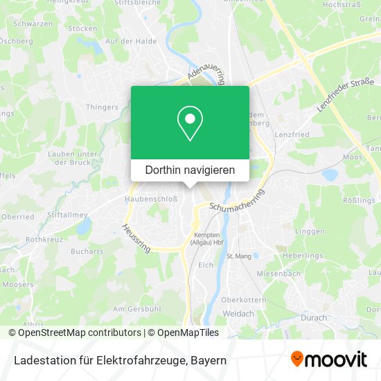 Ladestation für Elektrofahrzeuge Karte