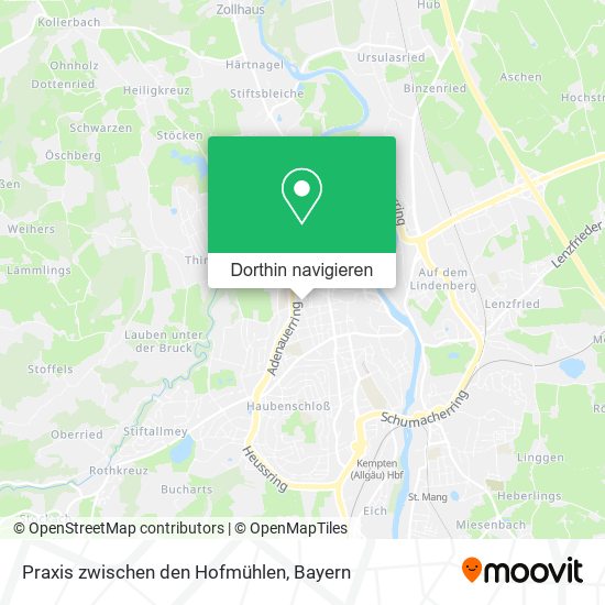 Praxis zwischen den Hofmühlen Karte