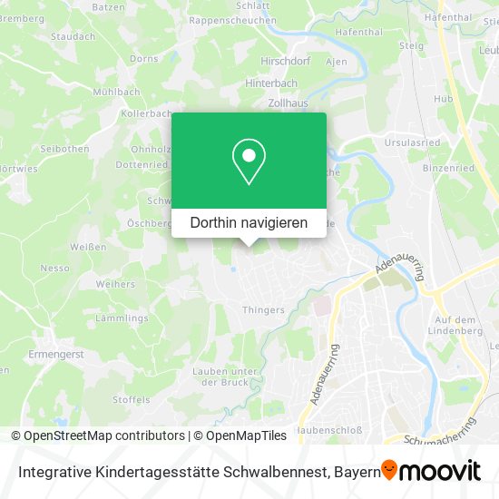 Integrative Kindertagesstätte Schwalbennest Karte
