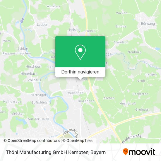 Thöni Manufacturing GmbH Kempten Karte