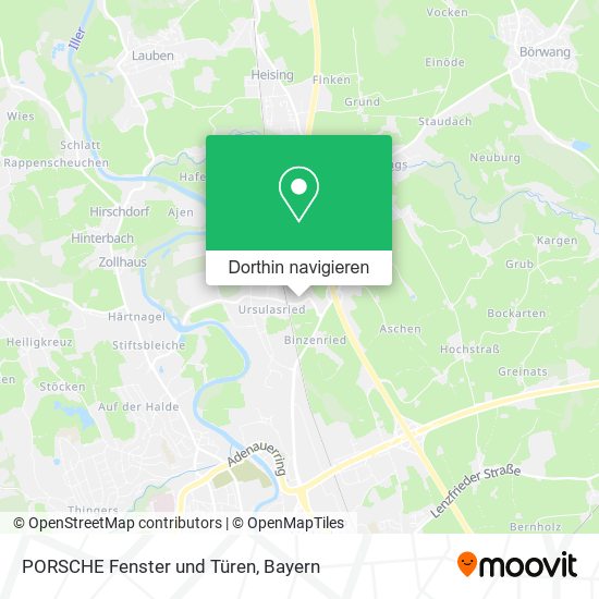 PORSCHE Fenster und Türen Karte