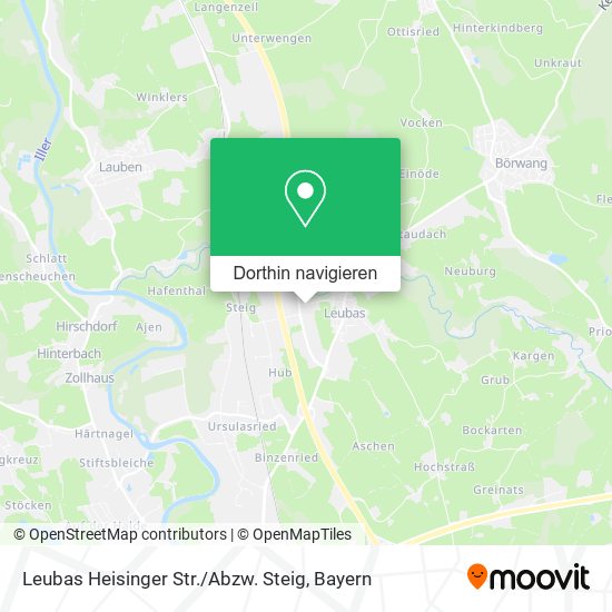 Leubas Heisinger Str. / Abzw. Steig Karte