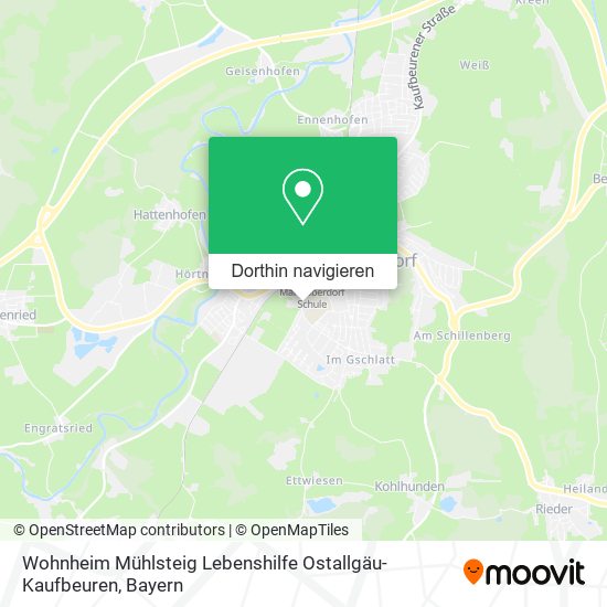 Wohnheim Mühlsteig Lebenshilfe Ostallgäu-Kaufbeuren Karte