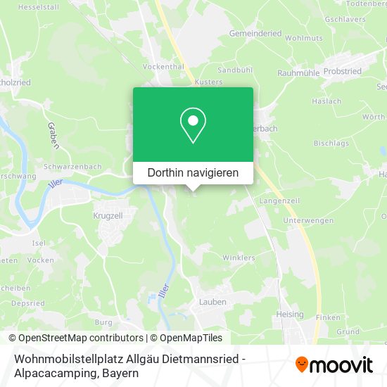 Wohnmobilstellplatz Allgäu Dietmannsried - Alpacacamping Karte