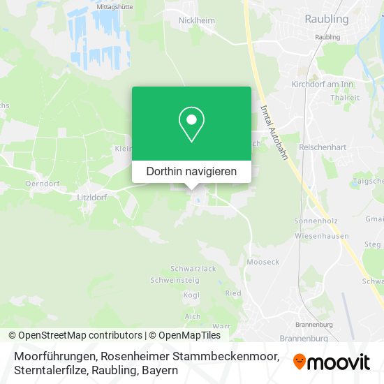 Moorführungen, Rosenheimer Stammbeckenmoor, Sterntalerfilze, Raubling Karte