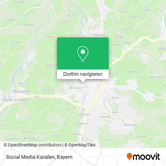 Social Media Kanälen Karte