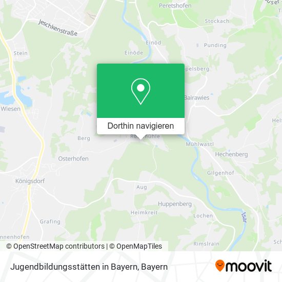 Jugendbildungsstätten in Bayern Karte