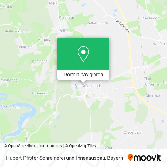 Hubert Pfister Schreinerei und Innenausbau Karte