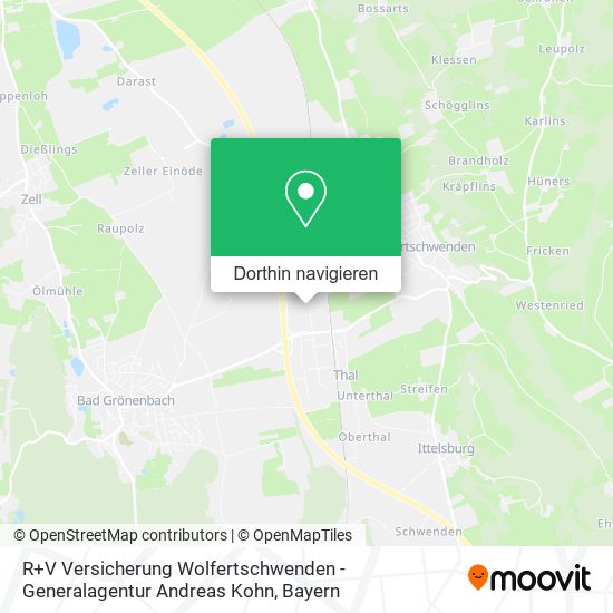 R+V Versicherung Wolfertschwenden - Generalagentur Andreas Kohn Karte