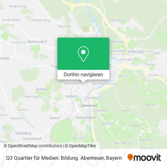 Q3 Quartier für Medien. Bildung. Abenteuer Karte