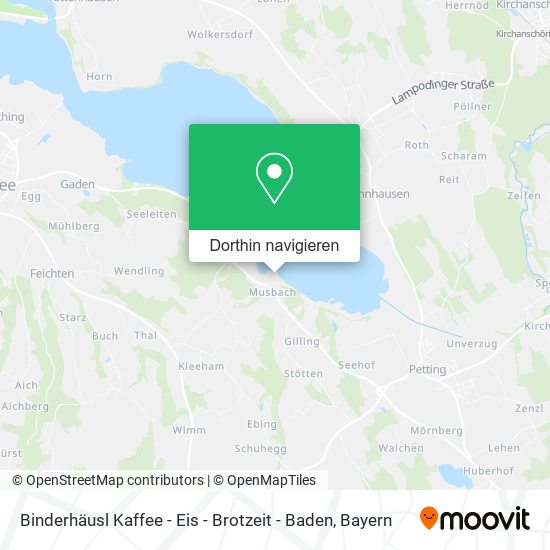 Binderhäusl Kaffee - Eis - Brotzeit - Baden Karte