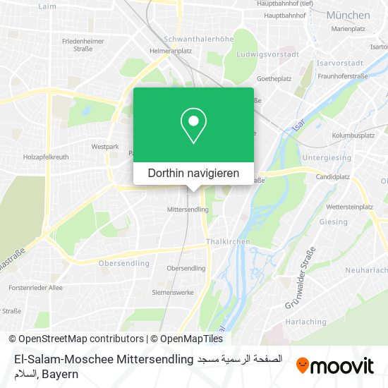 El-Salam-Moschee Mittersendling الصفحة الرسمية مسجد السلام Karte