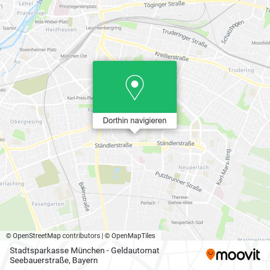 Stadtsparkasse München - Geldautomat Seebauerstraße Karte
