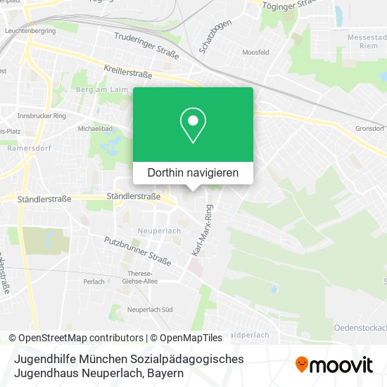 Jugendhilfe München Sozialpädagogisches Jugendhaus Neuperlach Karte